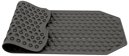 Tatkraft Secure - Badewannenmatte rutschfest - 40x103cm - BPA Frei - Schimmelresistent - Waschmaschinenfest - Lang Gummi Antirutschmatte Badewanne/Dusche für Senioren und Baby - Italien - Schwarz