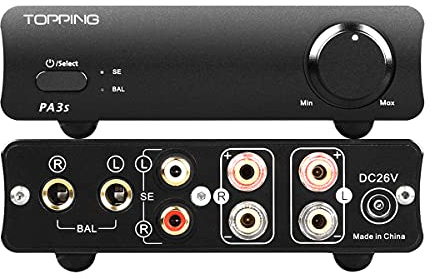 TOPPING PA3S Power Amplifier MA12070*2 Class D Fully Balanced Single Ended AMP 80W*2 RCA TRS Power Amplifier (Black)
