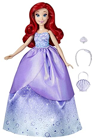 Disney Prinzessin Arielles Kleidergalerie Modepuppe, 10 Outfit-Kombinationen, Spielzeug für Kinder ab 3 Jahren