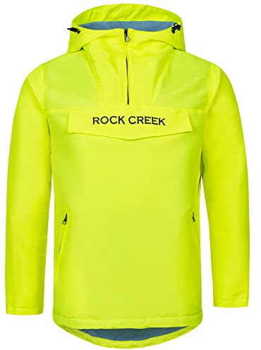 Rock Creek Herren Softshell Jacke Outdoor Jacke Windbreaker Übergangsjacke Anorak Kapuze Regenjacke Winterjacke Herrenjacke Jacket H-295 Neongelb XL