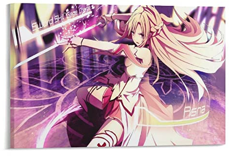XINXUN SAO Sword Art Online-Anime-Poster Yuuki Asuna, 1 Bilddruck, Leinwand, Poster, Wandfarbe, Kunst, Poster, Dekoration, moderne Heimkunstwerke, Geschenkidee, 20 x 30 cm