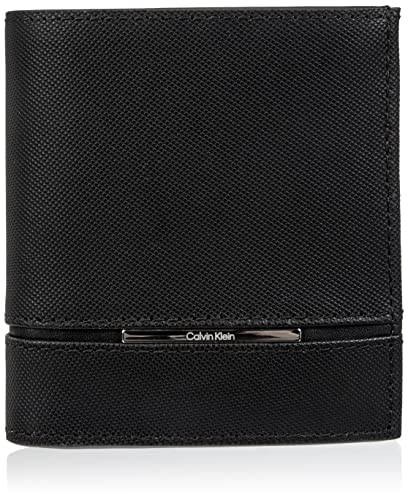 Calvin Klein Herren Slim Plaque Trifold 6CC W/Coin K50K509637 Geldbörsen, Schwarz (Ck Black)