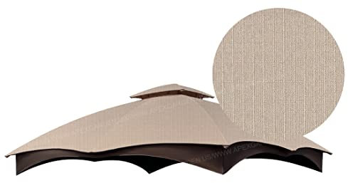 APEX Garden Ersatz-Baldachin für den Pavillon Lowe's Modell #GF-12S004B-1 / GF-12S004BTO (Beiges Ripstop-Gewebe)