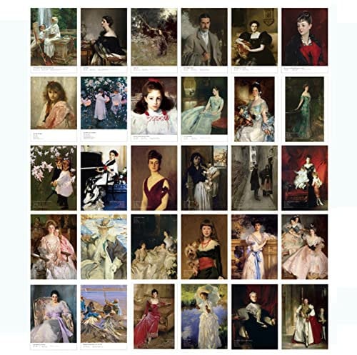 Vintage Art Postkarten-Set mit 30 Postkarten des amerikanischen Künstlers John Singer Sargent Sortimentspackung berühmte Mallandschaft, 10,2 x 15,2 cm