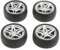 Baoblaze 4pcs Miniatur Autoreifen Gummireifen Felge Reifen 1: 10, DIY Spielzeugauto Gummireifen, 1: 10 Drift Car Racing Car 5 Spoke Black Wheel, Miniatur Rennsport Felgen & Gummireifen 48mm