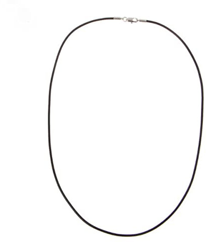 YanYue Black Silk Leather Cord Chain Necklace Rope with Lobster Claw Clasp -50CM