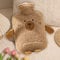 Wärmflasche Mit Bezug,Groß 1Liter,Kleine Wärmflasche,Mit Kuschelweichem Bezug,Wärmflasche Tier Zur Schmerzlinderung Für Bauch Rücken Beine, Geschenke Für Familie Und Freunde