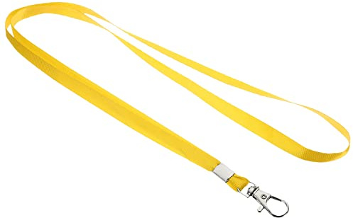 PATIKIL 17 Halsbänder 50Pack 0.4 Breite Flach Riemen Schlüsselband mit Drehbar Haken Clip für Name Etikett Abzeichen Halter ID-Karte Schlüssel Gelb