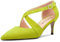 Saekcted Mujer Medio Aguja Heel Puntiaguada Punta Pumps Correa Tobillo Correa Cruzada Cierre con Hebilla Fiesta Dress Zapatos Verde Lima Ante 39 EU