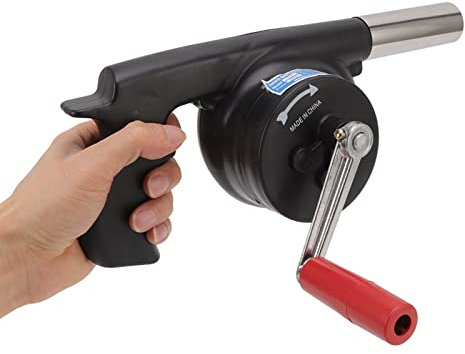Natudeco Soffiatore Per Camino Manuale Soffiatore Per Barbecue Manuale Ventilatore per barbecue a manovella, leggero e portatile, in ABS, per caminetto da campeggio