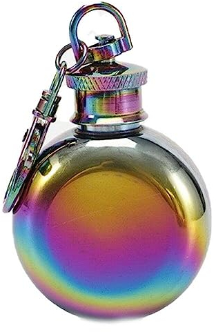Mini Alcohol Flask Keychain Portable Alcohol Flagon with Keyring Useful Stainless Steel Camping Hip Flask Keychain