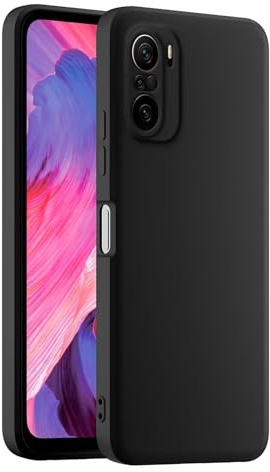HULLIN Colorful Silicone Phone Case Cover, Suitable for POCO F3 / POCO F3 5G / Xiaomi MI 11i (6.67) - Black