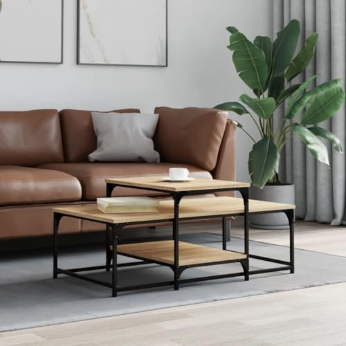 Hovothy Couchtisch 102x60x45 cm Sofa Tische Wohnzimmer Table Living Room Sofatisch Beistelltisch Kaffeetisch Ausziehbarer Sonoma-Eiche