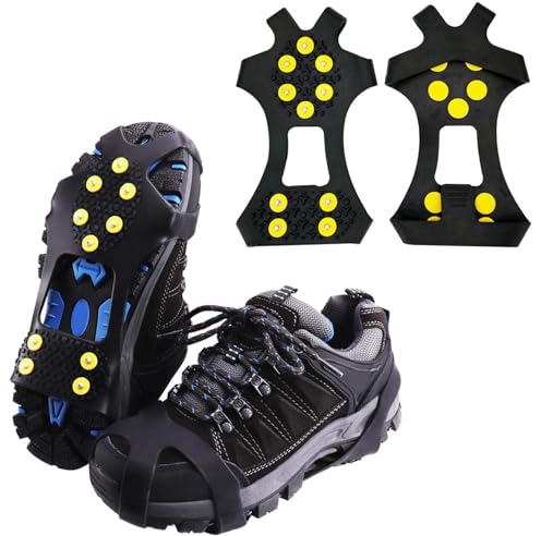 Anti-Rutsch Schuhspikes Grödel - Langlauf Schuhbedarf Ice Grips Schuhkrallen - rutschfeste Eisspikes für Schuhe und Stiefel - Antirutsch Spikes Glatteis - Spikes zum Überziehen (30-34)