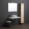 Mueble de baño con encimera de 90 cm, Lavabo de Apoyo Redondo, Columna de Roble Natural | Valentina