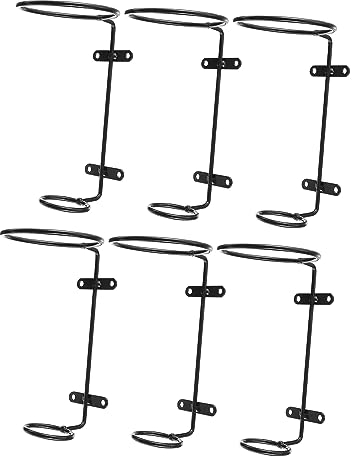 Milisten Modern Iron Wine Bottle Rack 6pcs Wall Mountable Wine Storage Rack Set