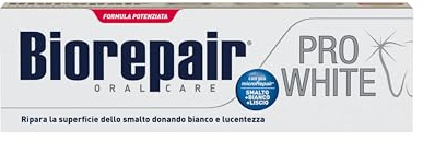 Biorepair, Pro White Zahnpasta, 12 Packungen à 75 ml, aufhellende Zahnpasta mit PVP-Polymer-Technologie, repariert Nagellack und Zahnstein für weiße und strahlende Zähne, ohne Fluorid