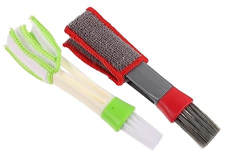 Mobestech 2pcs Cleaning Brush Cleaning Tools Keyboards Brush Car Air-condition Brush Auto Interior Clenaing Brush Mini Computer Keyboard Brush Car Air Vent Brush Cars Blinds Abs Double Head