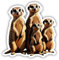 Samunshi® Erdmännchen Familie Aufkleber Car Decal Sticker für Mofa Fahrrad Roller oder Auto Sticker Fahrrad Mtb Mountainbike Rennrad Comic Cartoon Tier Sticker 15cm Erdmännchen Familie