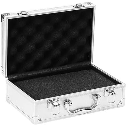 Aluminium Case Lockable Toolbox, Tool Storage Case Organiser with Protective Foam Padding, Portable Carrying Case for Measurement Instruments, Tools, Cameras Parts & Accessories, 255x165x95mm