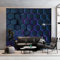 Art Fototapete Wald Sci-Fi Waben Geometrische Streifen Tapeten, Lila Blau Wandtapete Wohnzimmer Schlafzimmer, 200 x 140 cm (WxH) Wandbild Wandtattoo Poster Dekoration