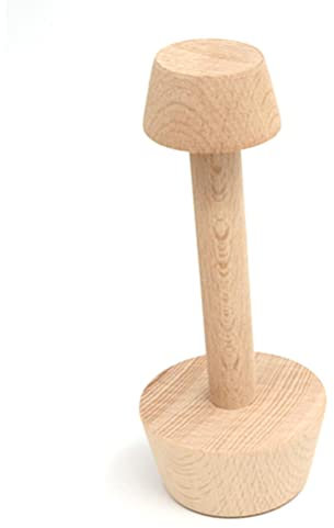 Msiud Wooden Tart Tamper, Double Sided Pastry Press Tool for Tarts Cheesecakes Muffins, Wooden Pastry Tamper, DIY Cake Beechwood Baking Tool, 3cm/5cm Non Scratch Ends(14cm Handle)