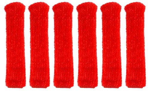 sourcing map 6Pcs Door Handle Covers, Plush Knitted Anti-Scald Door Knob Protector Door Knob Cover for Hot Doors and Cold Doors, Chinese Red