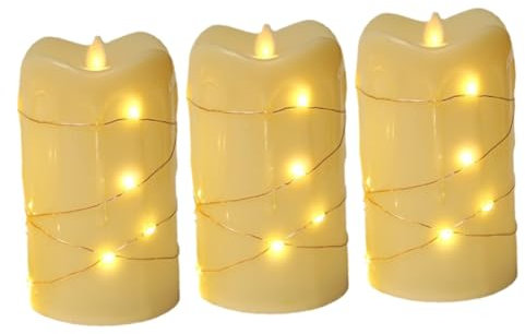 OSALADI 3 Stück Tränenkerzenlicht Partygeschenk Weihnachtskerzenlampe Für Dekorationen Flammenlose Weihnachtskerzenlampe Weihnachtskerzenlampe Für Weihnachten Im Freien LED Kerze