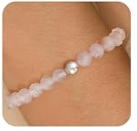 ZHESHY Perlenarmband Armband Damen 925 Sterling Silberperle Rosenquarz Amethyst Echten Natursteinen Edelstein Armbänder Heilsteine Chakra Elastisch Armband Für Damen Herren Mädchen Schmuck