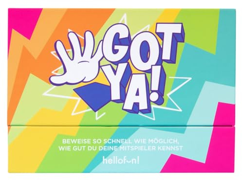 hellofun! | Got Ya ! | Partyspiel - Wie gut kennst du Deine Mitspieler? | Gesellschaftsspiele für Erwachsene | Partyspiele | Gedanken raten | Schätzspiel Erwachsene | Für 4-20 Spieler ab 14 Jahren