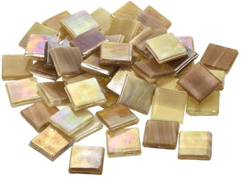 sourcing map Piastrelle per mosaico, in micro vetro, piccole mini piastrelle per mosaico fai da te, hobby, fatte a mano, senza cristalli, materiale creativo, colore marrone, confezione da 100 g
