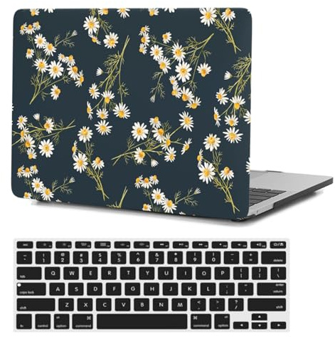 FFBOFFC Laptop Hard Cover Compatible with MacBook Air 13 inch Case 2017 2016 2015 2014 2013 2012 2011 2010 Release Model A1466 A1369, Plastic Hard Shell Case & Keyboard Cover Skin, Diasy