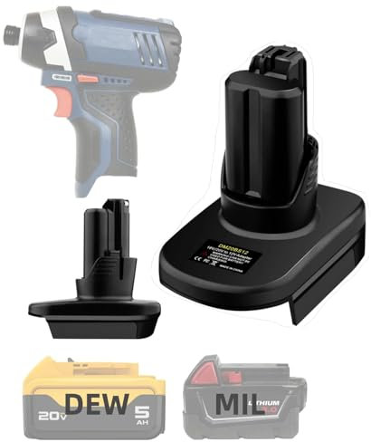 Battery Adapter for Bosch 12V Cordless Power Tools,Adaptor Compatible for Milwaukee 18V M18 for Dewalt 20V Lithium-ion Battery Convert to for Bosch Professional 12V System GBA Battery(only adapter)