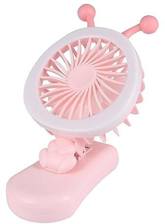 HONMEET Ventilateur Avec Lumière Ventilateur Portatif De Bureau Ventilateur De Bureau Mini Ventilateur Rechargeable Mini-ventilateur Rechargeable Mini Ventilateur Portable Rose