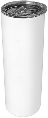 Qukaim Taza de sublimación térmica, vaso luminoso en blanco, 600 ml, acero inoxidable 304, doble pared, aislado al vacío, delgado para viajes, transición de color blanco a verde