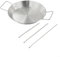 Pincho vertical de acero inoxidable para barbacoa con 3 picos y placa de parrilla para asador