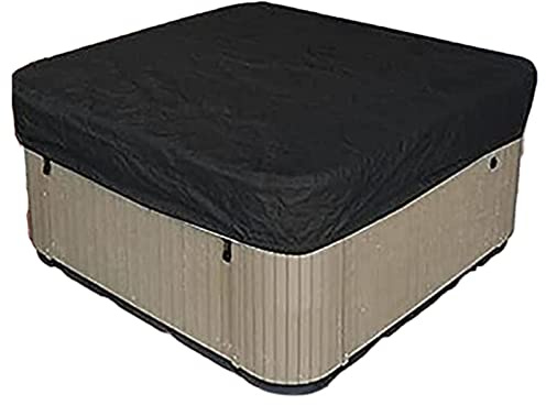 KDTRKH Quadratische Whirlpool-Abdeckung, Whirlpool-Spa-Abdeckung für den Außenbereich, Whirlpool-Schutzabdeckung, regenfester Schneeschutz, staubdichte Sonnencreme,Schwarz,215x215x30cm