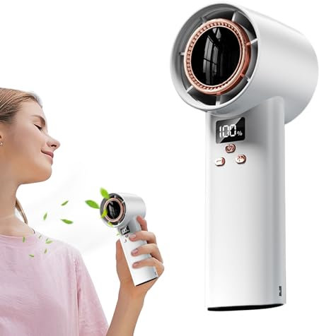 Tragbarer Ventilator - Tragbarer Ventilator Mit Digitaler Anzeige & Wiederaufladbarem Akku,Leiser Turbo-Lüfter Mit 100 Geschwindigkeitsstufen, Kühlgerät Für Reisen Camping Schlafzimmer Und Sport