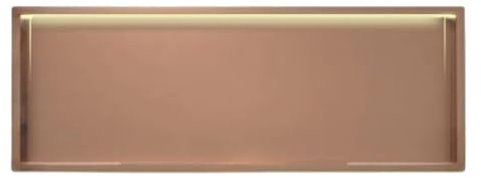 OWOHYG Nicchie Nere in Acciaio Inossidabile con LED, Senza Piastrelle, Finitura in Metallo, per Box Doccia da Bagno (Oro Rosa 92x32x12,5 cm)