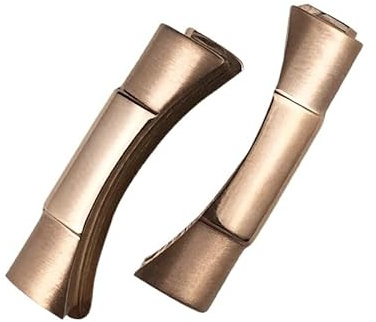 BIK Silber Gold Schwarz Rose Solides gebogenes Endglied Endglied 20 mm 21 mm Nur für Submariner GMT Daytona 116610 Uhrenarmband Gummileder(Rose)