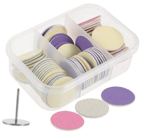 Mobestech 60 Stück Teiliges Elektrische Pediküre Schleifscheiben mit Lager für Hornhautentferner Nagel Fußpflege Kompatibel mit Callus Remover Langlebige Sandpapierscheiben für Sanftes