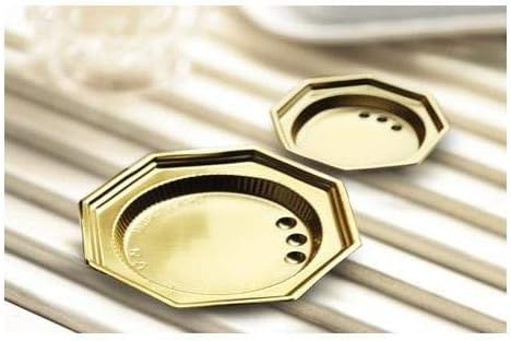 generico Piattino monoporzione 9 cm Oro 100 Pz in plastica rigida, Sottomousse, vassoietto mignon,platica riutilizzabile.