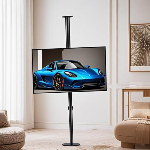 TV Floor Stand - 360 Degree Rotating Stand Partition Wall Rotating Rack, Adjustable Tilt Swivel TV Ceiling Mount, Fits 32-75inch LED Screen(60-85cm)