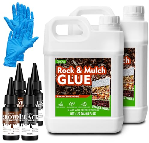 Kisbindemedel 4 l, stenlim, extra starkt med 2 färgämnen (svart, brun), giftfritt och färdigt komposterlim för fixering av grus, bark, kiselstenar, halm, trädgårdsgångar och landskapsarkitektur