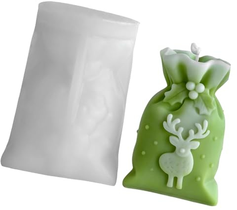 PEPWE Silikonform mit Geschenktüte, Weihnachtsmotiv für Seife, Schokolade, Heimdekoration, Weihnachtsform