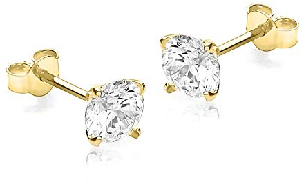 CARISSIMA Damen-Ohrstecker 9 Karat (375) Gelbgold Round Cubic Zirkonia Stud 1.58.4979