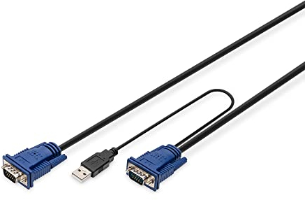 DIGITUS KVM Kabel-Satzfür KVM Konsolen & KVM Switches, 1.8 Meter, Geeignet für DS-720xx und DS-23100-1, DS-23200-1, DS-23300-1
