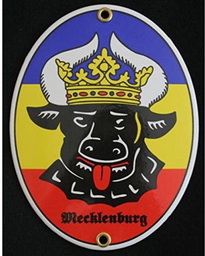 Everflag Emaille-Grenzschild Mecklenburger Ochs 11,5 x 15 cm
