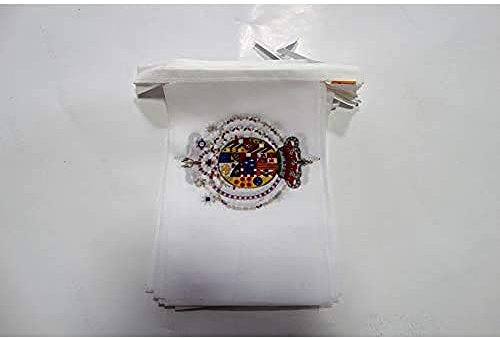 AZ FLAG Ghirlanda 6 Metri 20 Bandiere Regno Delle Due Sicilie 1816 21x15cm, Bandiera Siciliana - Italia 15 x 21 cm - Festone Bandierine