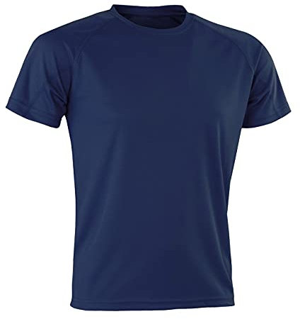 Spiro Adults Unisex Impact Aircool Tee (XL) (Navy)